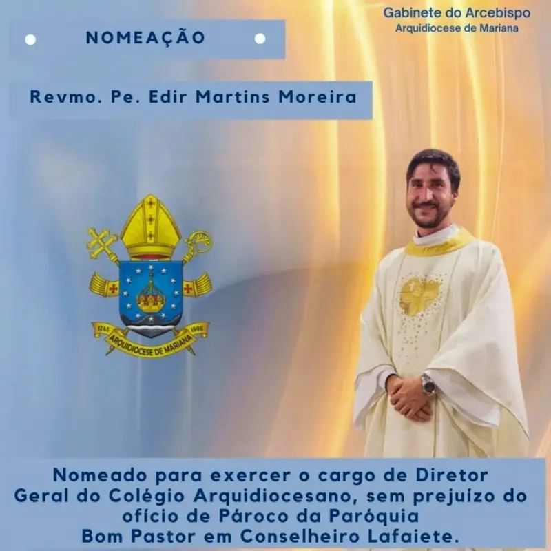 Nomeação do nosso diretor – Pe. Edir Martins Moreira