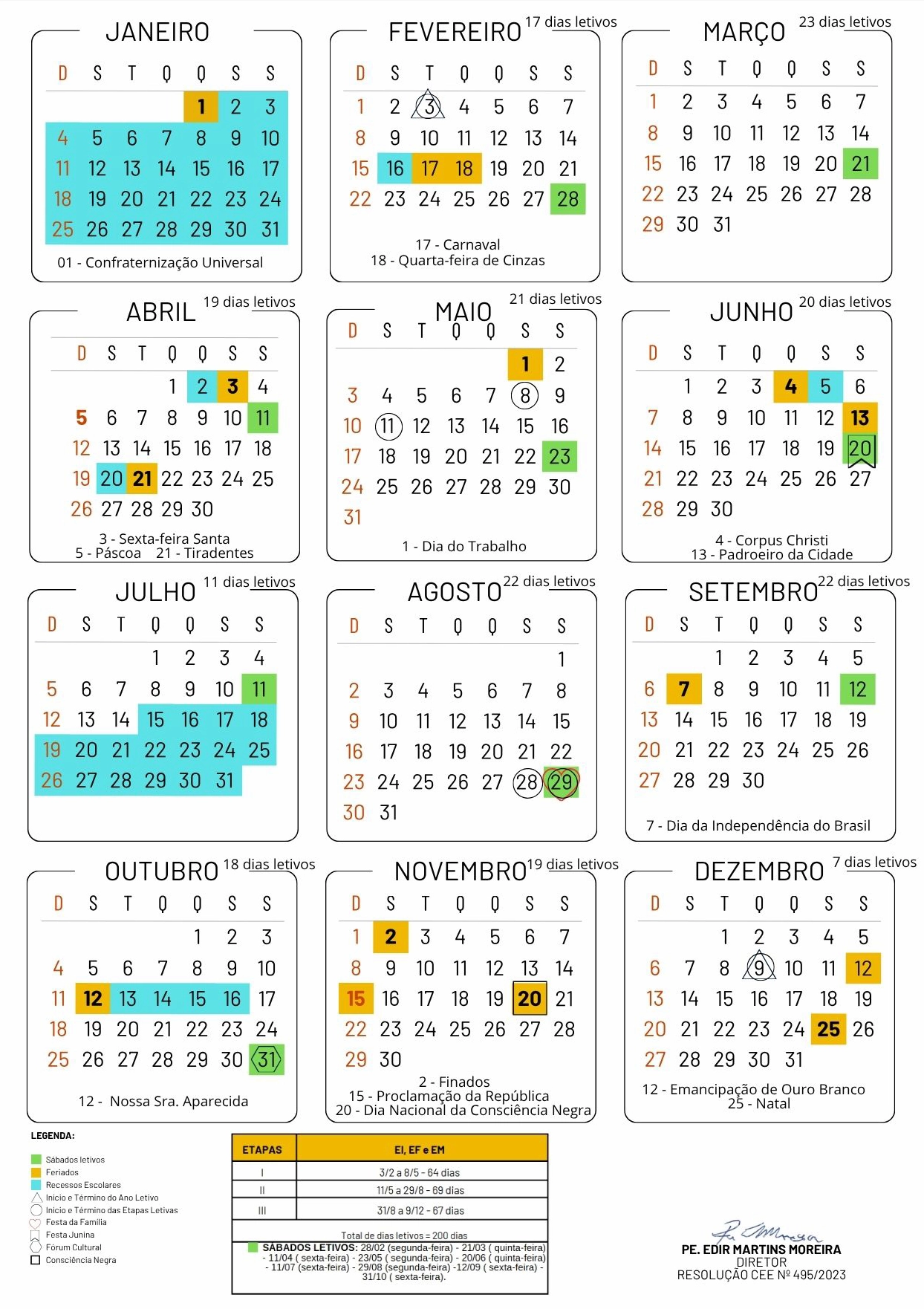 Calendário Escolar CAOB 2026