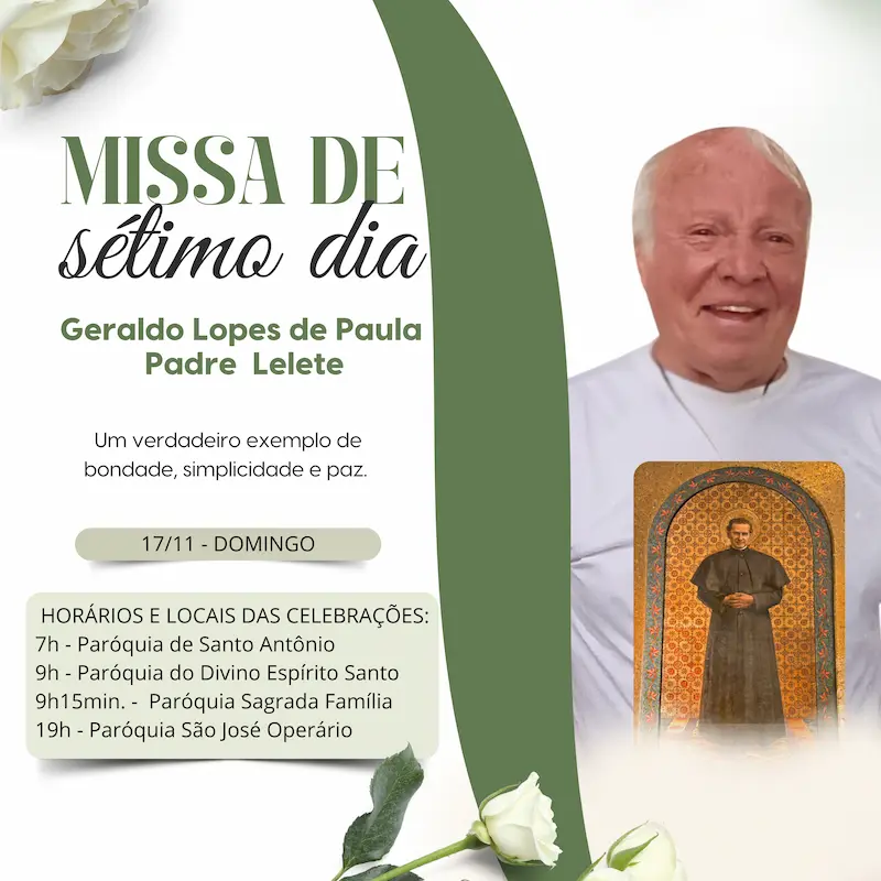Missa de Sétimo Dia – Padre Geraldo Lopes de Paula
